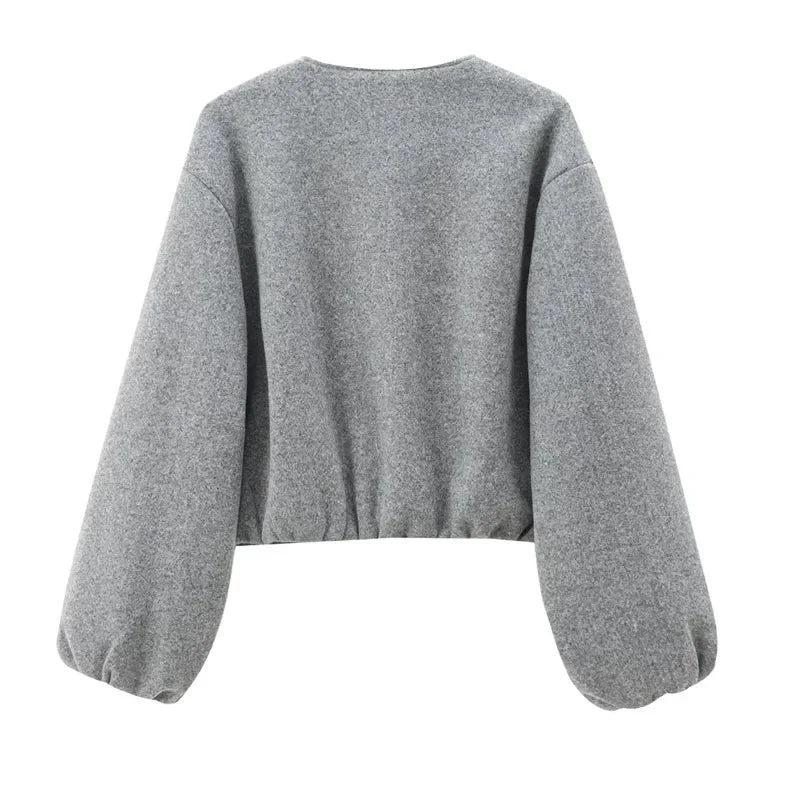 Angela | Damen Locker geschnittene Jacke mit Reißverschluss vorne
