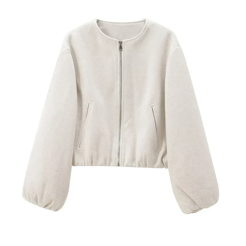 Angela | Damen Locker geschnittene Jacke mit Reißverschluss vorne