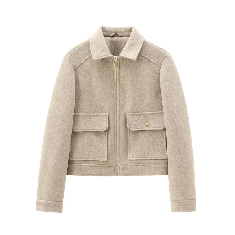 Kerstin | Damen Freizeit-Jacke mit Reißverschluss und Woll-Mix