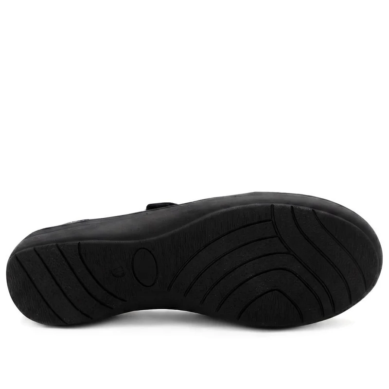 Wide Fit Smart Leather Mary Jane Pumps - KF44004 / 329 817 - Black