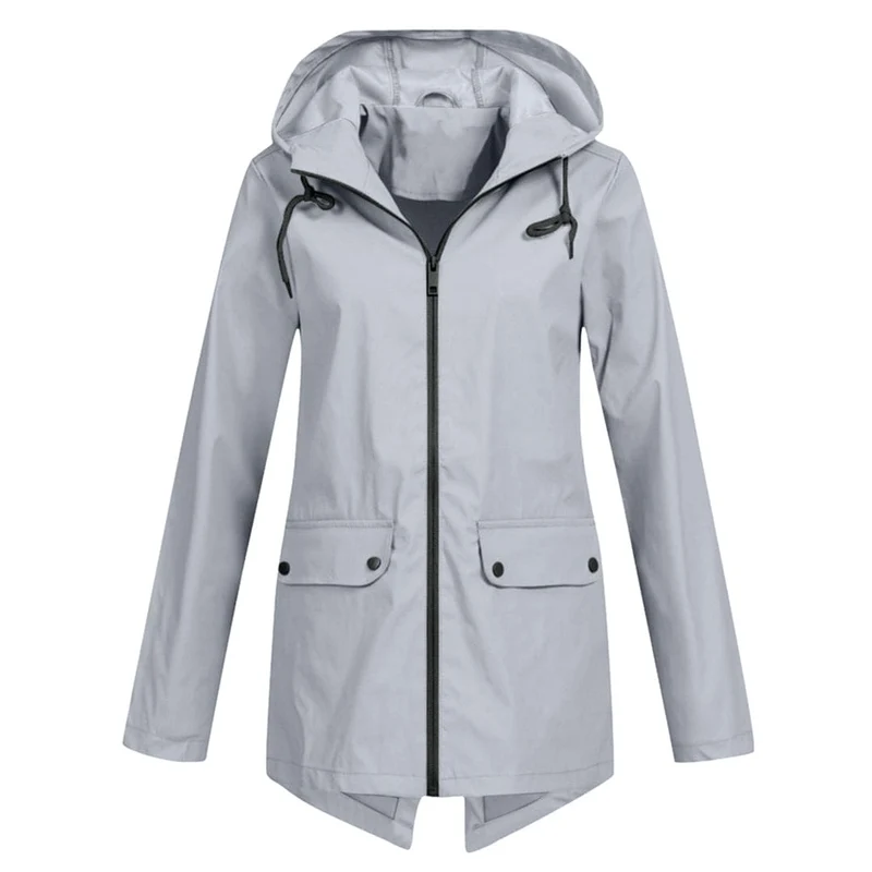 Bettina | Damen Jacke mit Kapuze, Reißverschluss und Fronttaschen