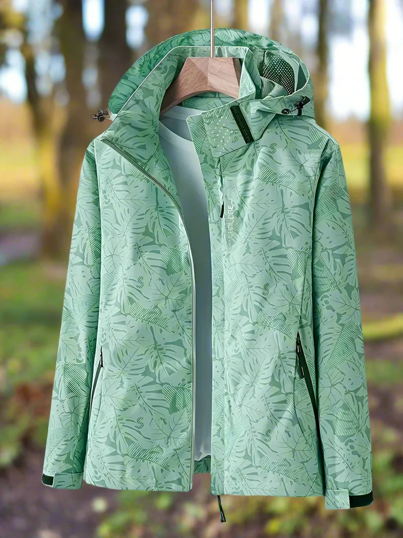 Veronika | Damen Freizeitjacke mit wasserabweisendem Blattmuster