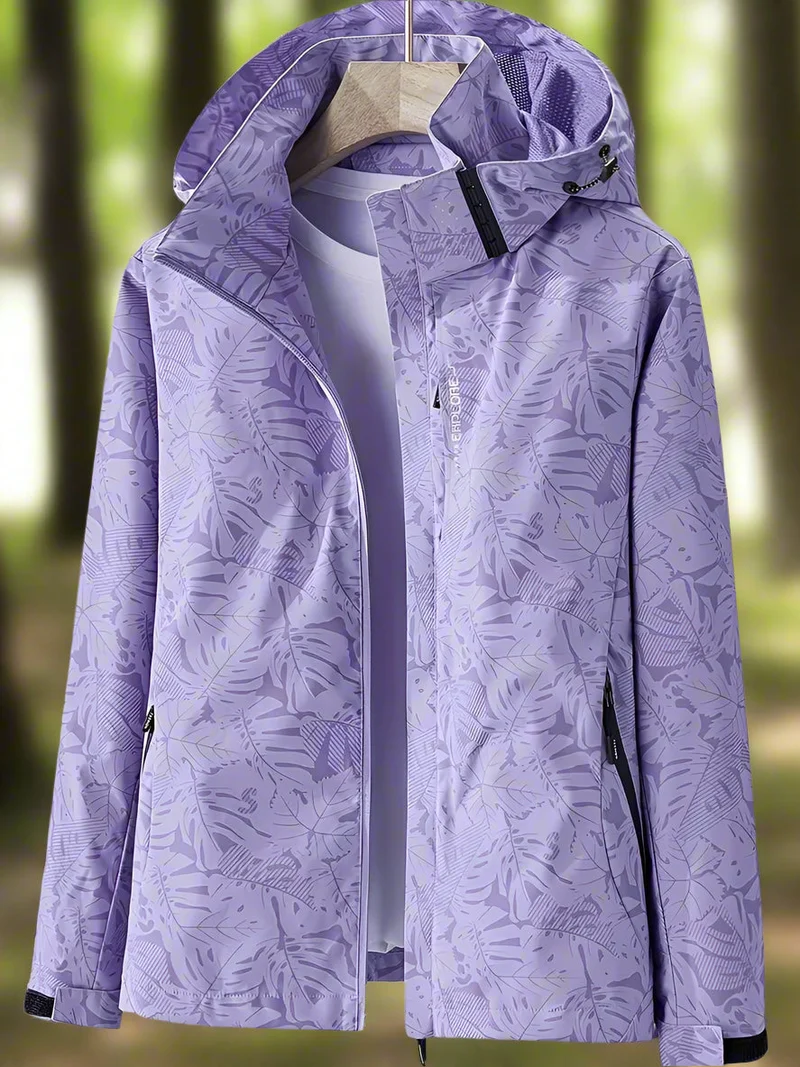 Veronika | Damen Freizeitjacke mit wasserabweisendem Blattmuster