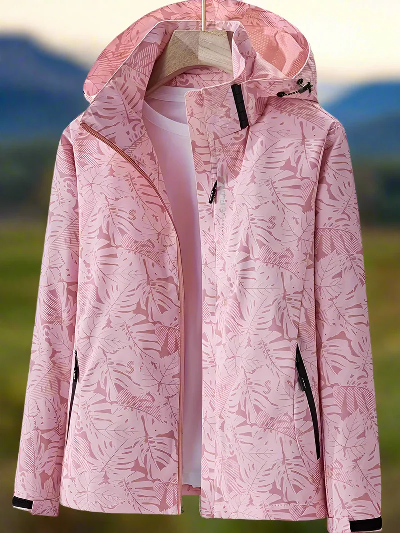 Veronika | Damen Freizeitjacke mit wasserabweisendem Blattmuster