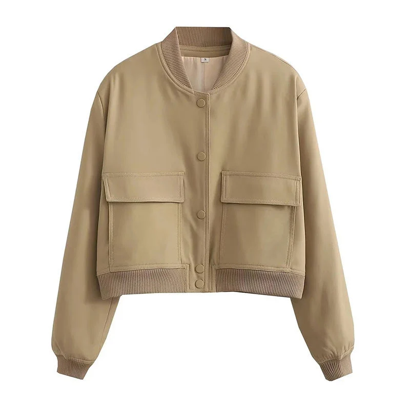 Marie | Damen Kurze Streetwear-Jacke mit Knopfleiste