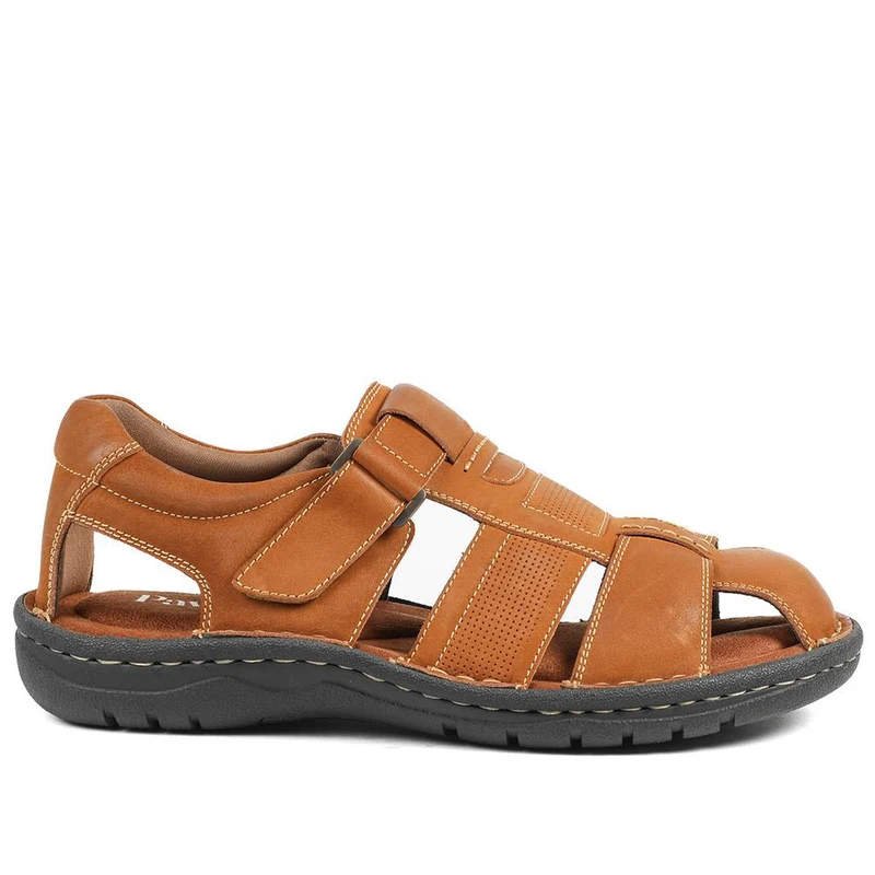 Leather Touch Fasten Fisherman Sandals - AATRA43005 / 328 928 - Tan