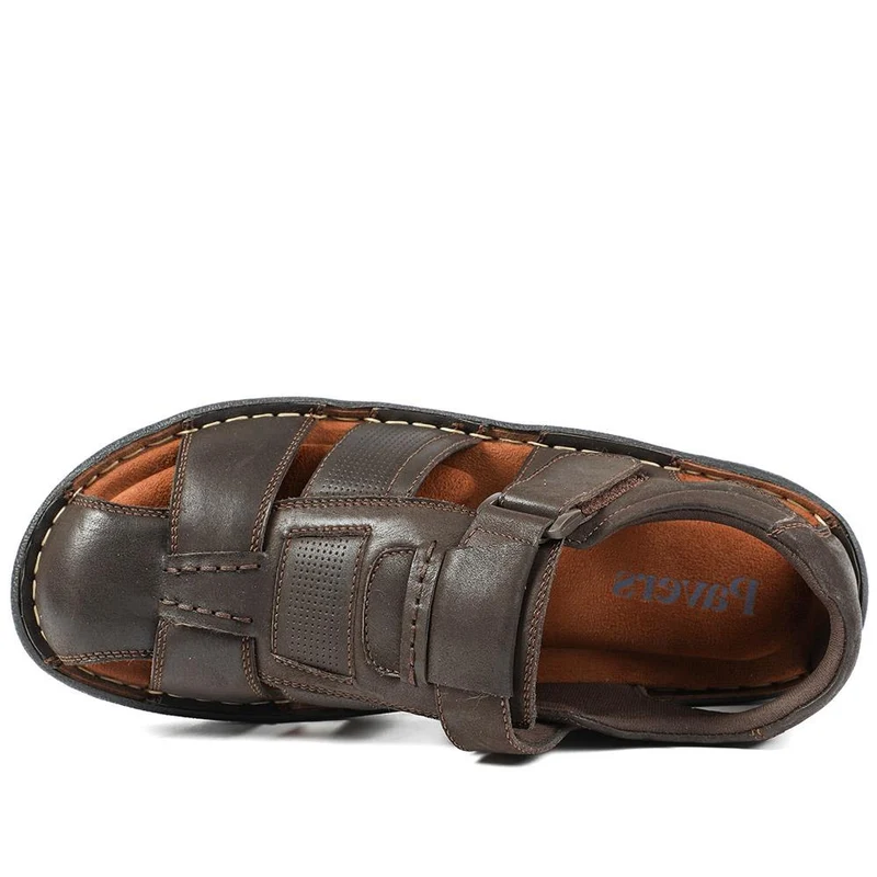 Leather Touch Fasten Fisherman Sandals - AATRA43005 / 328 928 - Dark Brown