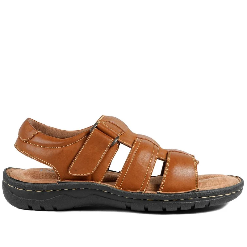 Leather Buckle Fastening Sandals - AATRA43007 / 328 941 - Tan