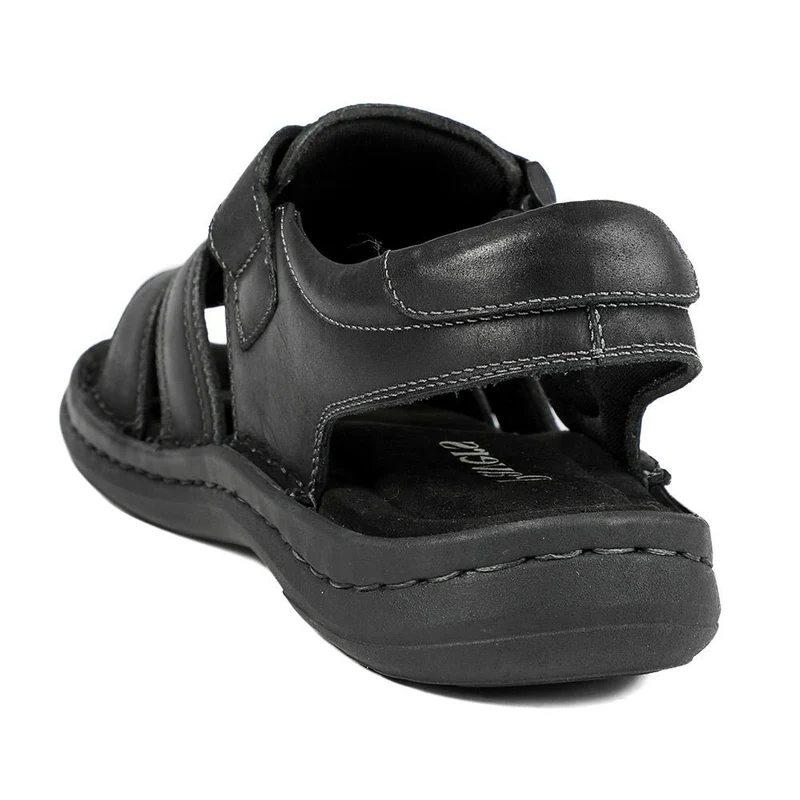 Leather Buckle Fastening Sandals - AATRA43007 / 328 941 - Black