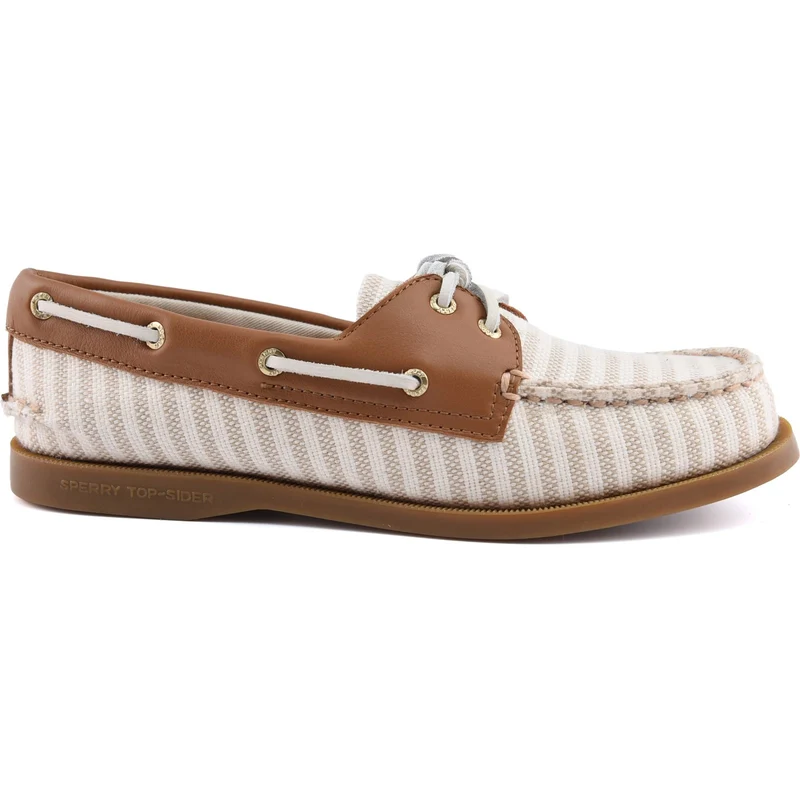 Sperry Authentischer Damen-Bootsschuh mit 2 Ösen | Weiß Natur