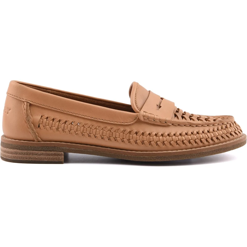 Sperry Damen-Mokassin-Loafer „Seaport Penny“ aus gewebtem Stoff | Hellbraun