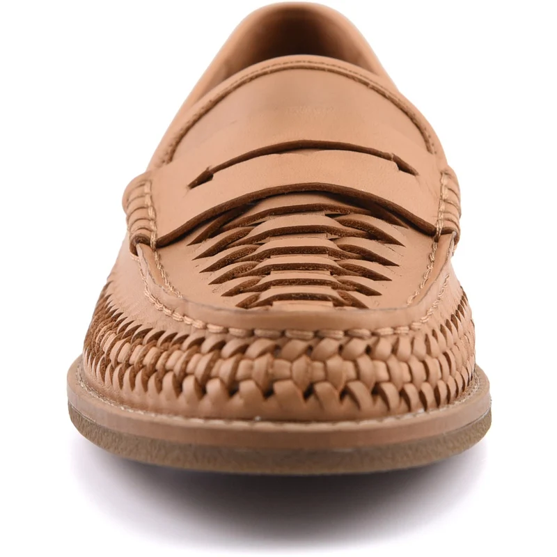 Sperry Damen-Mokassin-Loafer „Seaport Penny“ aus gewebtem Stoff | Hellbraun