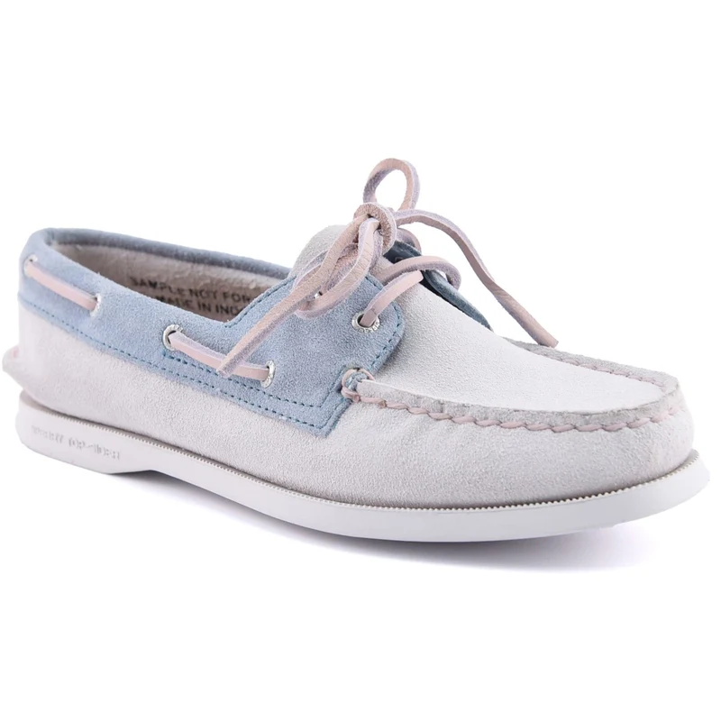 Sperry Authentischer Damen-Bootsschuh mit 2 Ösen | Weiß Blau
