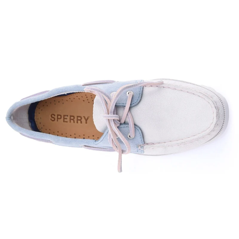 Sperry Authentischer Damen-Bootsschuh mit 2 Ösen | Weiß Blau