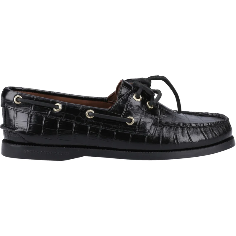 Sperry Authentischer Damen-Bootsschuh mit 2 Ösen | Schwarz