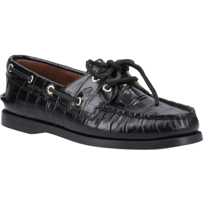 Sperry Authentischer Damen-Bootsschuh mit 2 Ösen | Schwarz