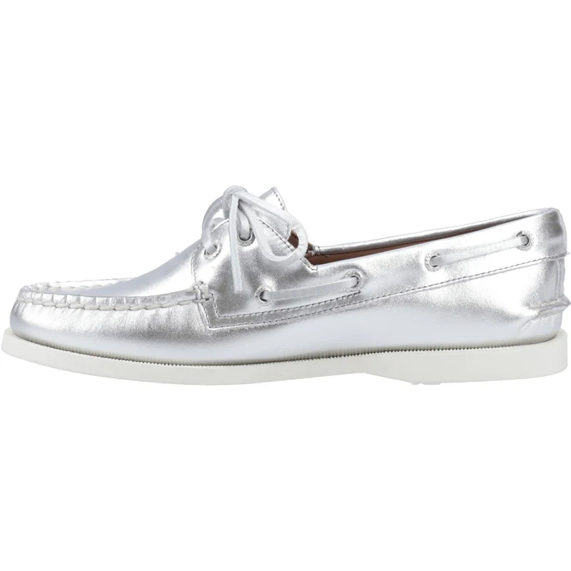 Sperry Authentischer originaler Damen-Bootsschuh mit 2 Ösen | Silber