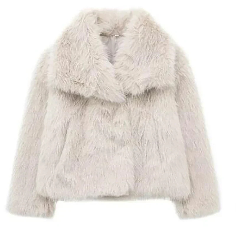Doris | Damen Gemütliche Kurze Winterjacke aus Kunstfell