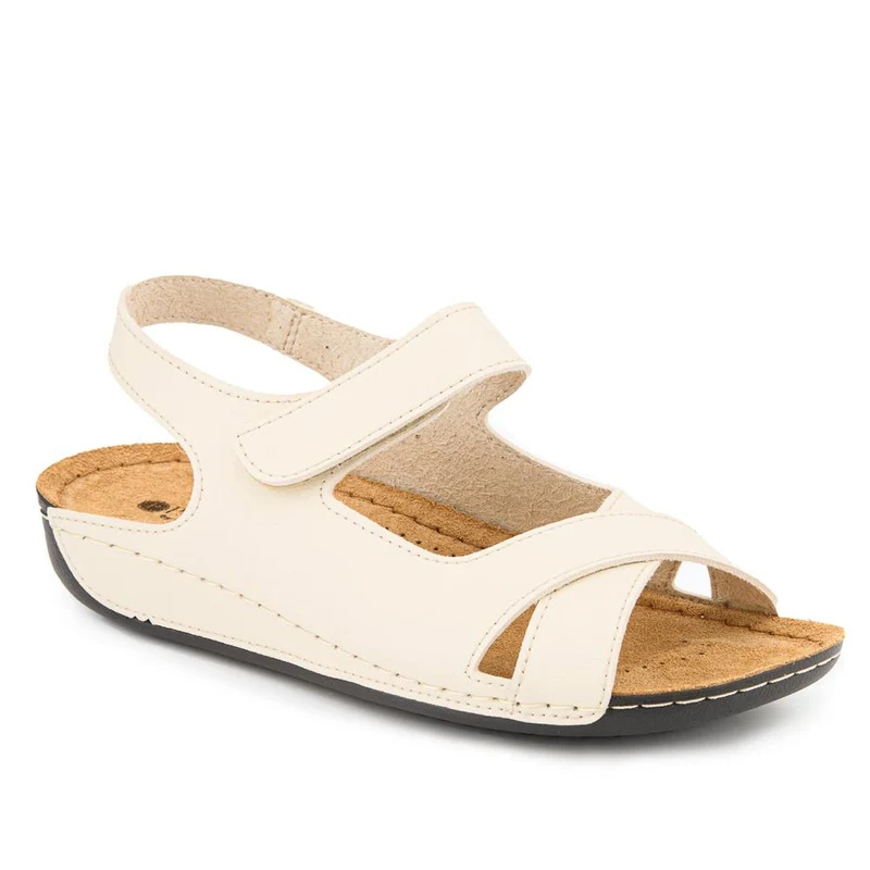 Cushioned Touch-Fasten Sandals - SERAY41003 / 327 591 - Beige