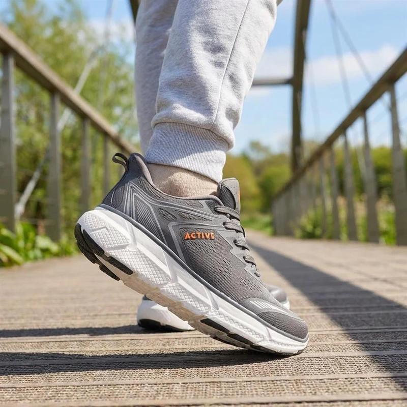 Easy Step In Wide Fit Memory Foam Trainers - BOJIE41008 / 326 944 - Grey