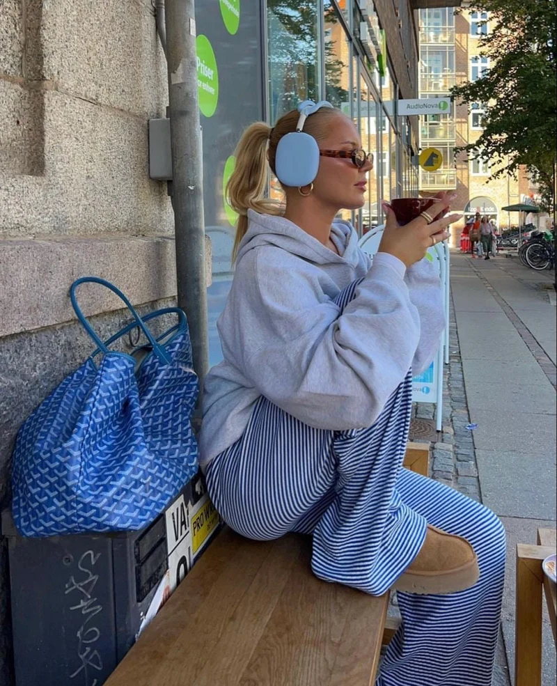 Daniela | Damen Frühlings-Gestreifte Relaxed-Hose