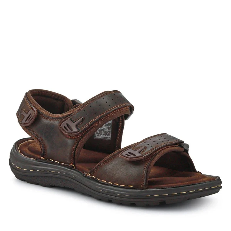 Men's Leather Adjustable Sandals - AATRA41002 / 326 946