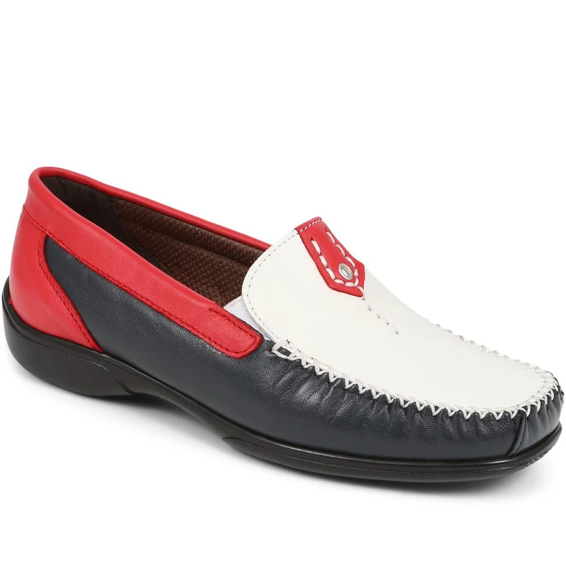 Leather Moccasins - CONT39003 / 325 242 - White Multi