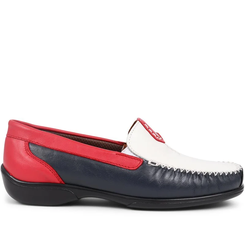 Leather Moccasins - CONT39003 / 325 242 - White Multi