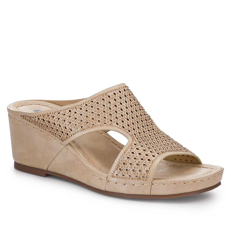 High Wedge Heel Mules - BAIZH41016 / 327 100 - Natural
