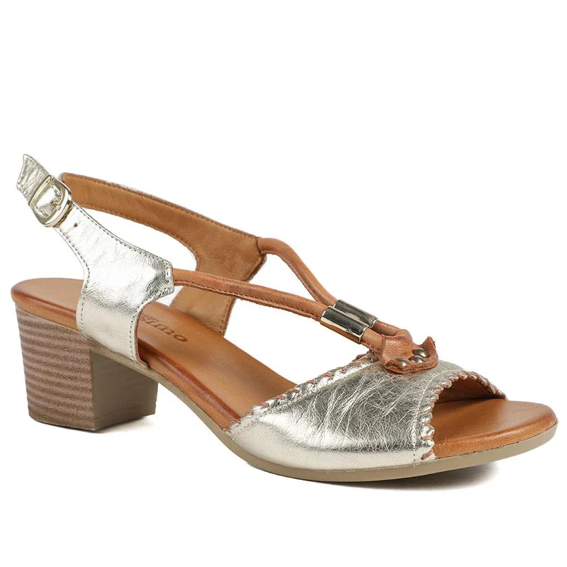 Bellissimo Leather Block Heel Sandals - BELMETIN43007 / 329 141