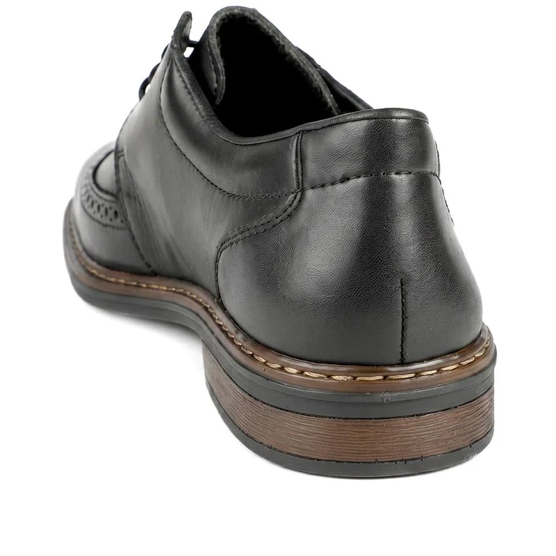 Rieker Wide Fit Smart Brogue Lace Up Shoes - RKR43037 / 330 222 - Black