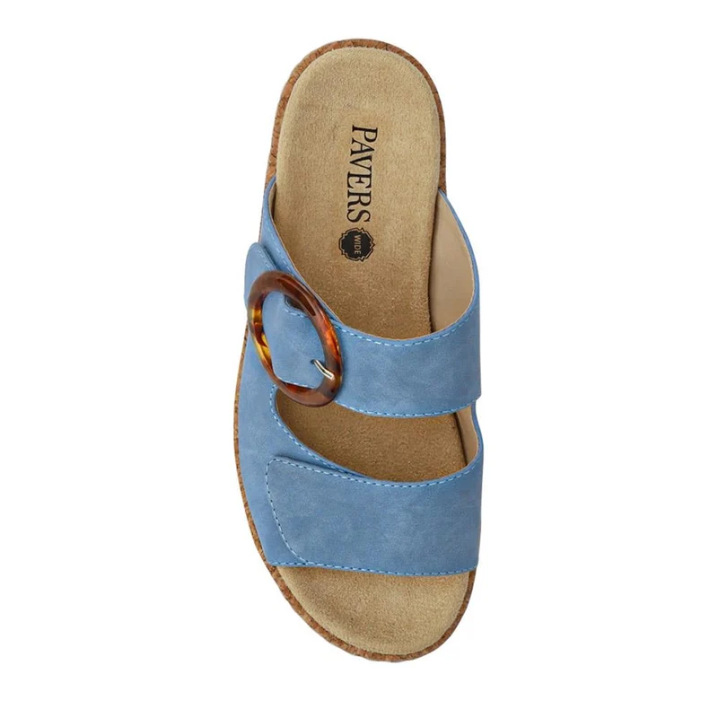 Wide Fit Dual-Fasten Mules - WBINS41103 / 327 398 - Blue