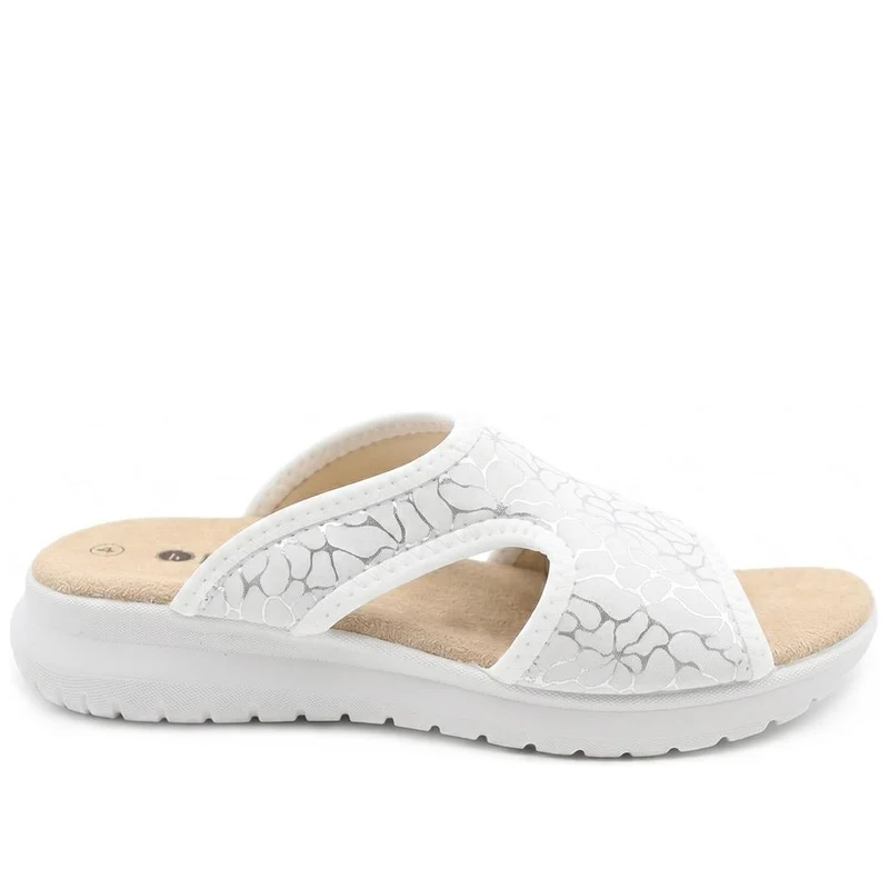 Anatomic Self Moulding Cushioned Mule Sandals - POLY43003 / 329 042 - White