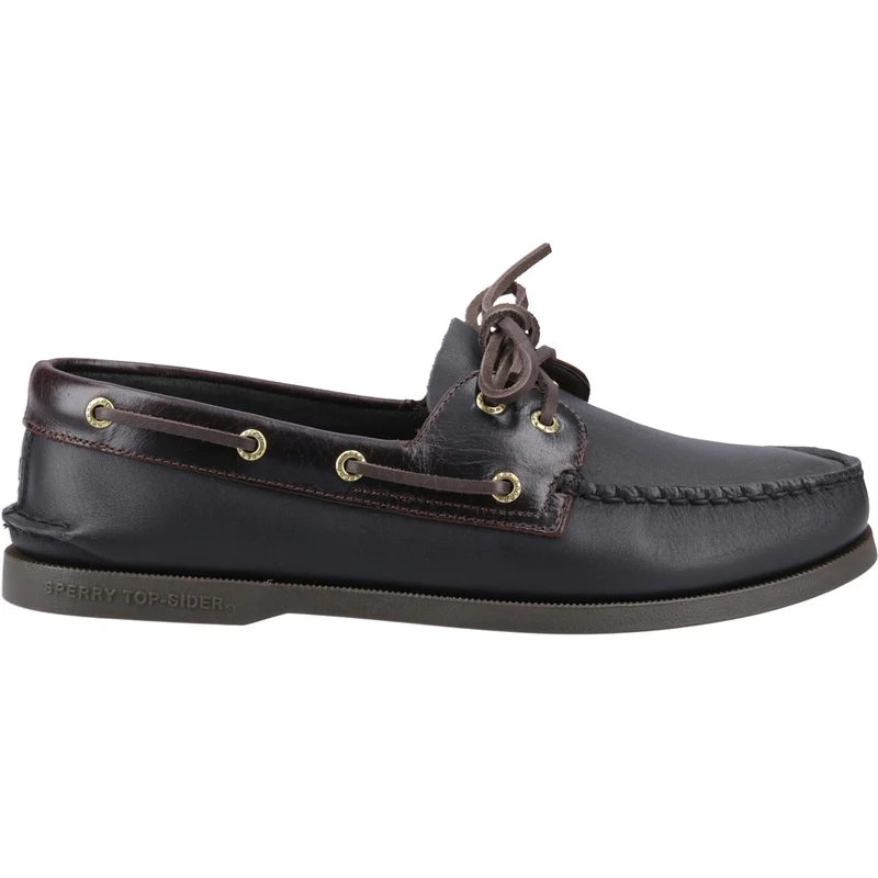 Sperry Authentische Herren-Bootsschuhe mit zwei Ösen | Amaretto Schwarz