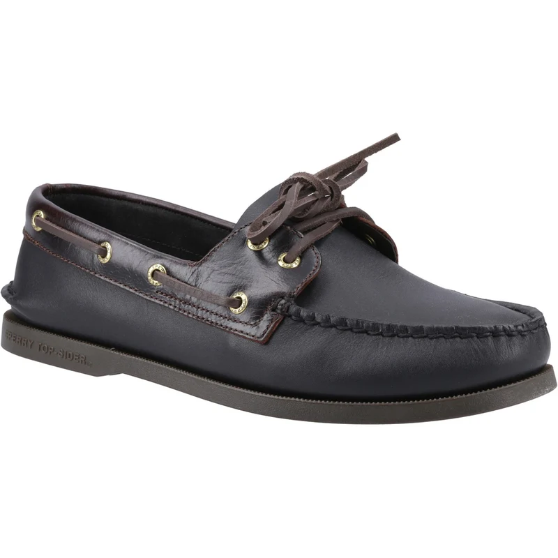Sperry Authentische Herren-Bootsschuhe mit zwei Ösen | Amaretto Schwarz