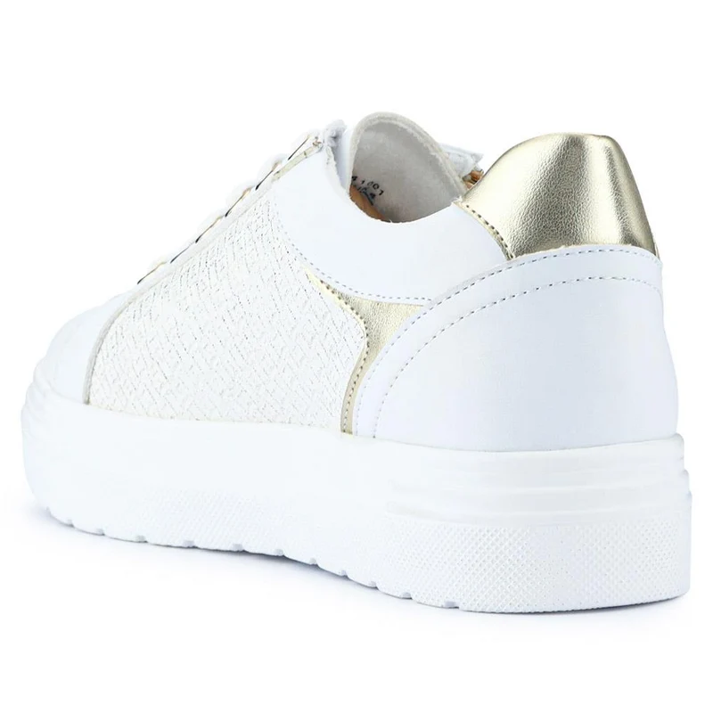 Wide Fit Chunky Lace-Up Trainers - WBINS41001 / 326 810 - White