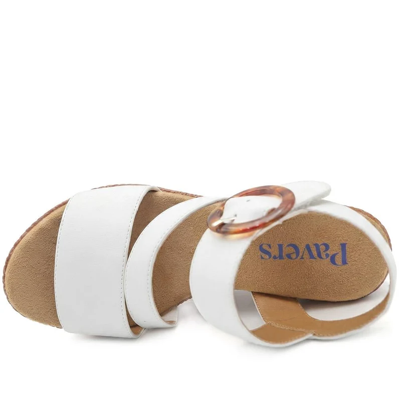 Fashionable Woven Wedge Heel Sandals - WBINS43050 / 329 120 - White