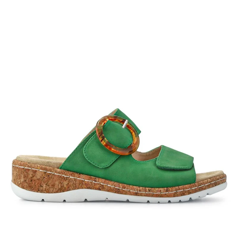 Wide Fit Dual-Fasten Mules - WBINS41103 / 327 398 - Green
