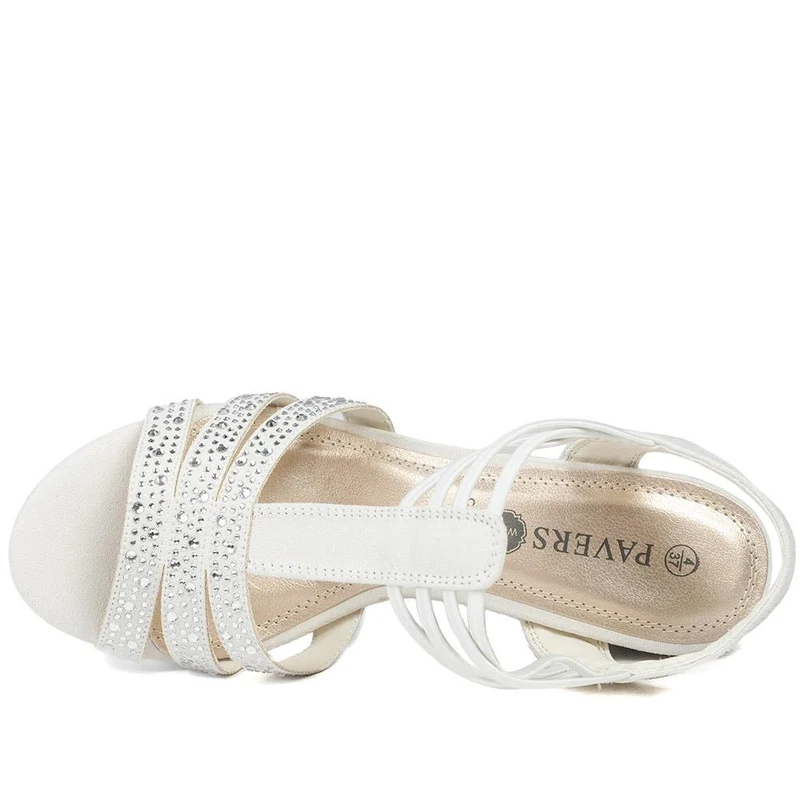 Wide Fit Embellished Strappy Sandals - PLAN43004 / 328 897 - Beige
