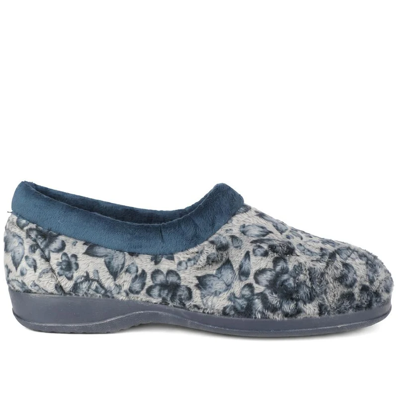Warm Lined Faux Fur Slippers - ANAT44001 / 330 346 - Navy