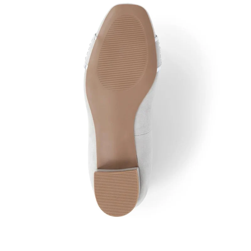 Block Heeled Court Shoes - PLAN36001 / 322 525 - Light Grey