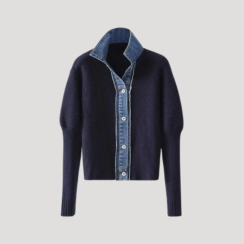 Helga | Damen Frühjahrs Lagen-Button-Cardigan-Jacke