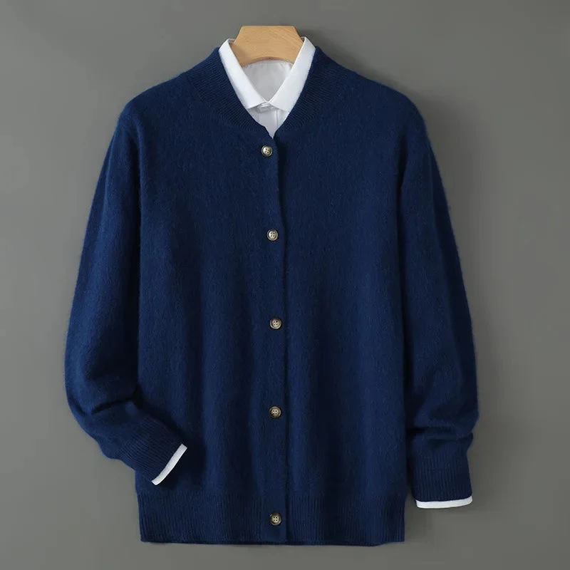 Anke | Damen Weiche Strickjacke mit Knopfleiste vorne