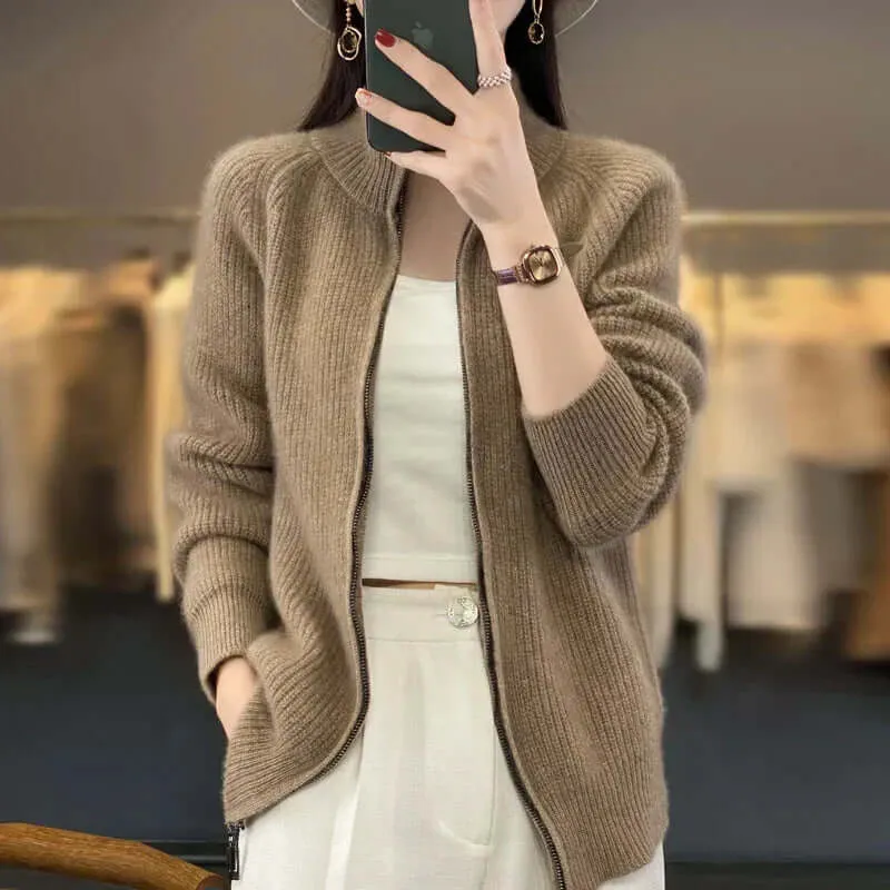 Julia | Damen Klassische Strickjacke mit Langarm
