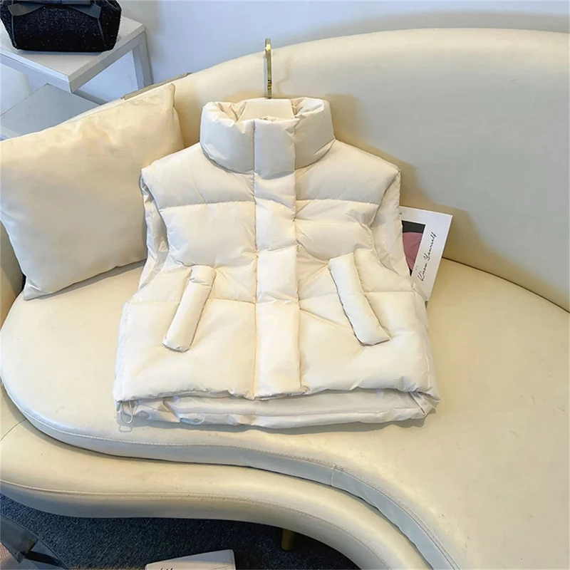 Carolin | Damen Winter Steppweste mit hohem Kragen