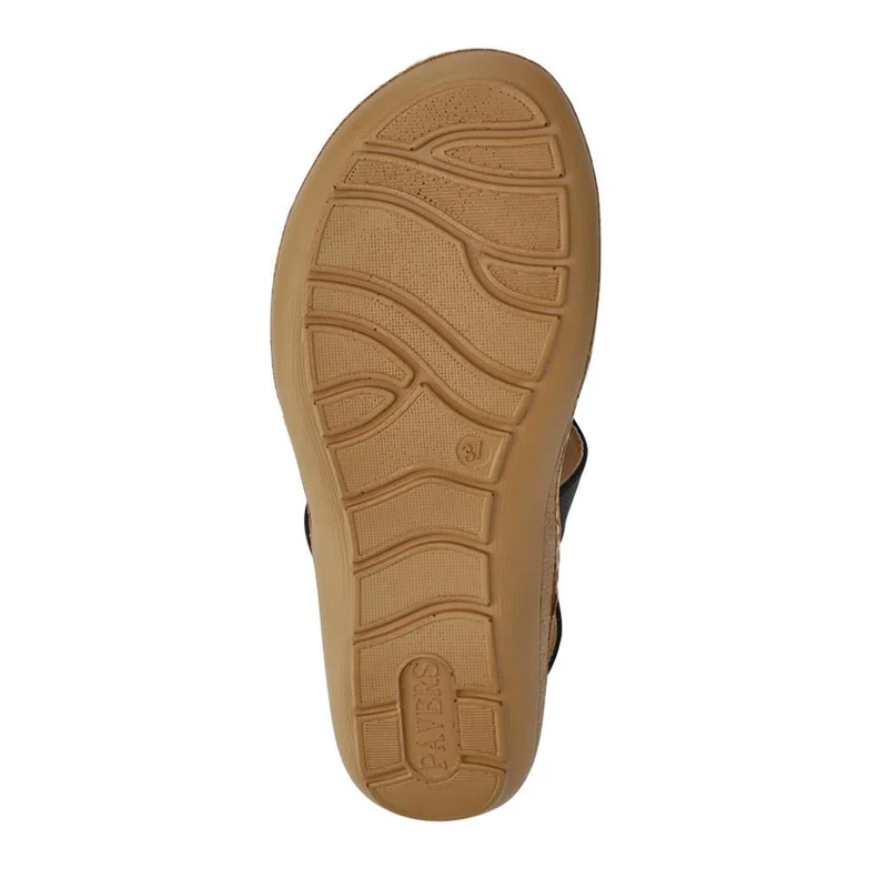 Adjustable Buckle Detail Comfort Sandals - WBINS39084 / 325 249 - Black