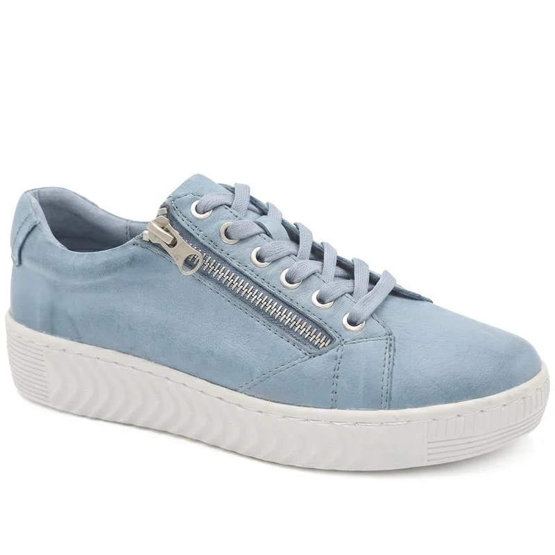 Casual Leather Trainers - BRK41000 / 326 649 - Denim
