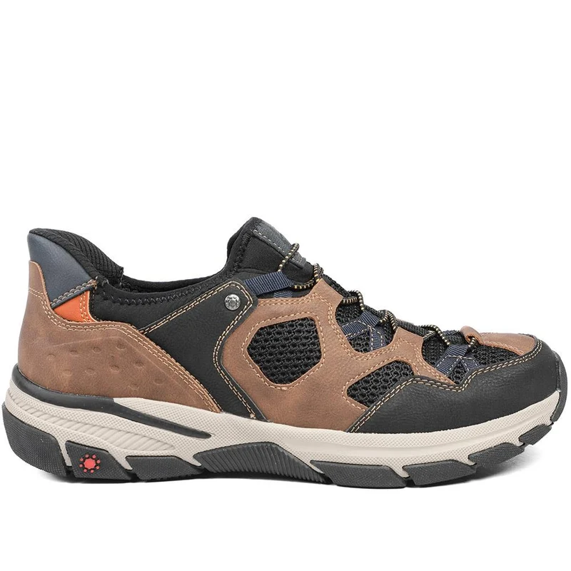 Relife Wide Fit Rugged Slip On Shoes - RELIF43009 / 329 178 - Brown