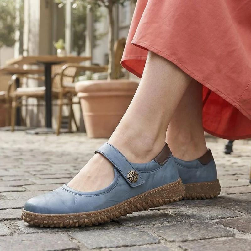 Loretta Leather Mary Janes - HAK42010 / 328 514 - Denim
