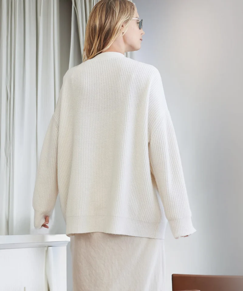 Johanna | Damen Oversized Strickjacke mit Knöpfen